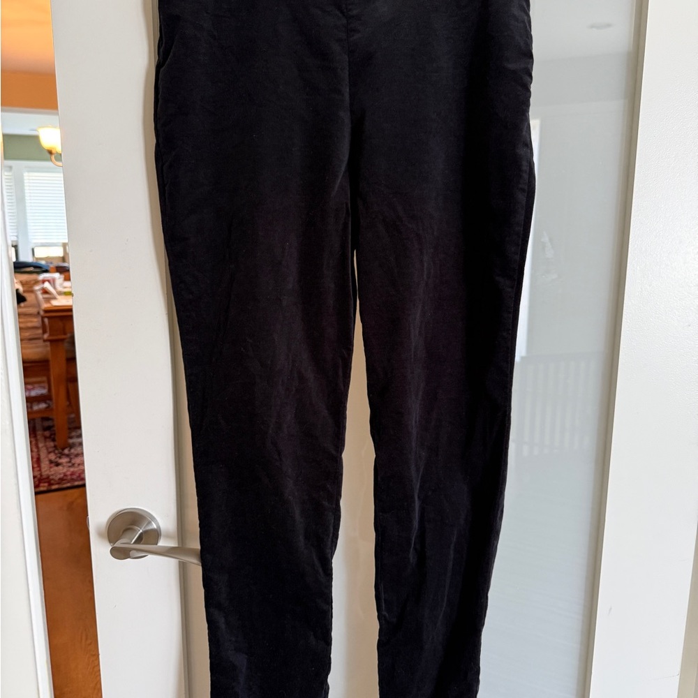 Slim Black Skinny Velvet Pants for Women - Everyday Stretch